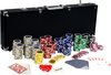 Afbeelding van het spelletje Poker - Pokerset - Poker set - Poker chips - Poker fiches - Poker kaarten - Poker koffer - Pokerkaarten - Inclusief koffer - 500 chips - 57.5 x 21 x 6.5 cm - Zwart