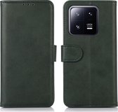 Coque Xiaomi 13 Pro - Mobigear - Série Wallet - Bookcase en Cuir Artificiel - Vert - Coque Convient pour Xiaomi 13 Pro