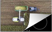 KitchenYeah® Inductie beschermer 77x51 cm - Tractor - Hakselaar - Maïs - Kookplaataccessoires - Afdekplaat voor kookplaat - Inductiebeschermer - Inductiemat - Inductieplaat mat