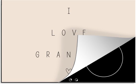 KitchenYeah® Inductie beschermer 77x51 cm - I love grandma - Quotes - Grootmoeder - Spreuken - Kookplaataccessoires - Afdekplaat voor kookplaat - Inductiebeschermer - Inductiemat - Inductieplaat mat