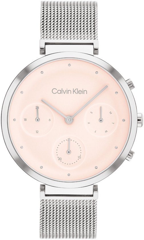 Calvin Klein CK25200286 MINIMALISTIC T-BAR Dames Horloge - Mineraalglas - Staal - Zilverkleurig - 36 mm breed - Quartz - Druksluiting - 3 ATM (spatwater)