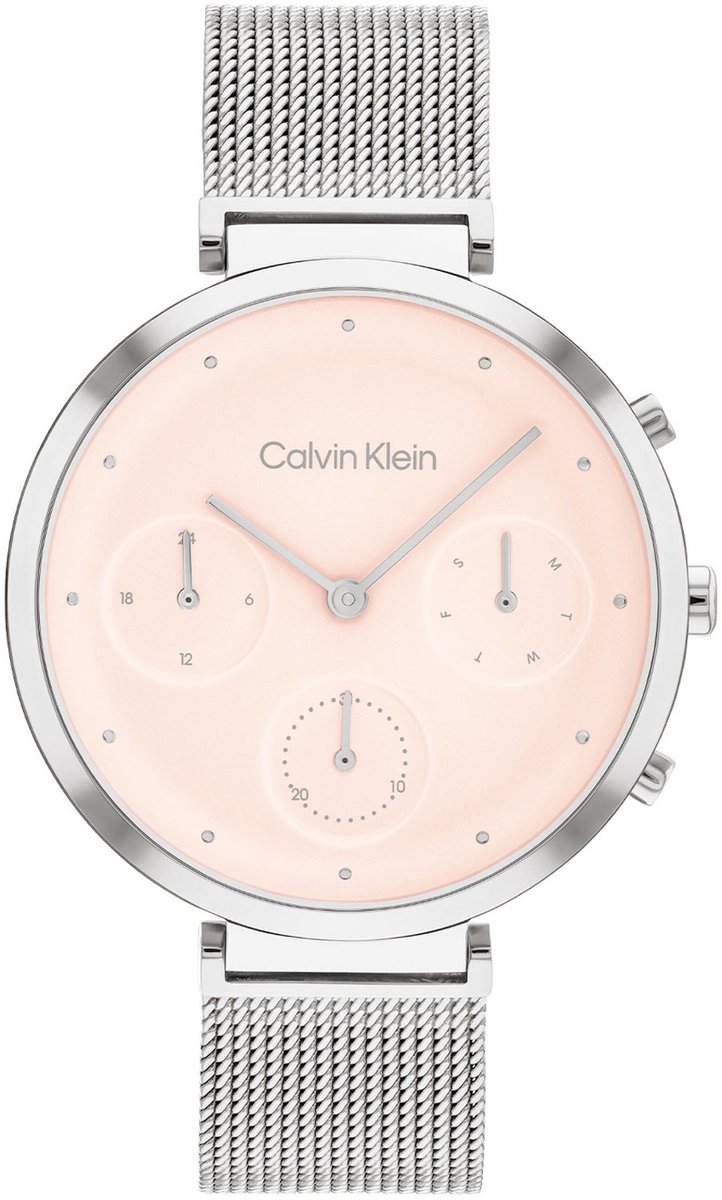 Calvin Klein CK25200286 MINIMALISTIC T-BAR Dames Horloge - Mineraalglas - Staal - Zilver - 36 mm breed - Quartz - Druksluiting - 3 ATM (spatwater)