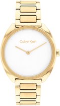 Calvin Klein CK25200276 CK ADORN Dames Horloge - Mineraalglas - Staal - Goudkleurig - 34 mm breed - Quartz - Vouw/Vlindersluiting - 3 ATM (spatwater)