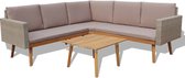 vidaXL - 4-delige - Loungeset - met - kussens - poly - rattan - grijs