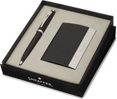 Sheaffer balpen giftset - 100/G9317 - matt black nickel plated - met visitekaarthouder - SF-G2931751-3