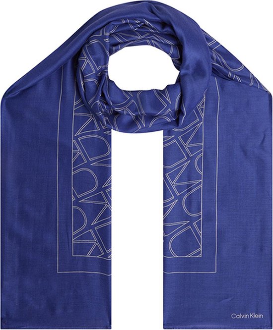 Calvin Klein - Seasonal rtw print sjaal blauw - 70x180 - dames
