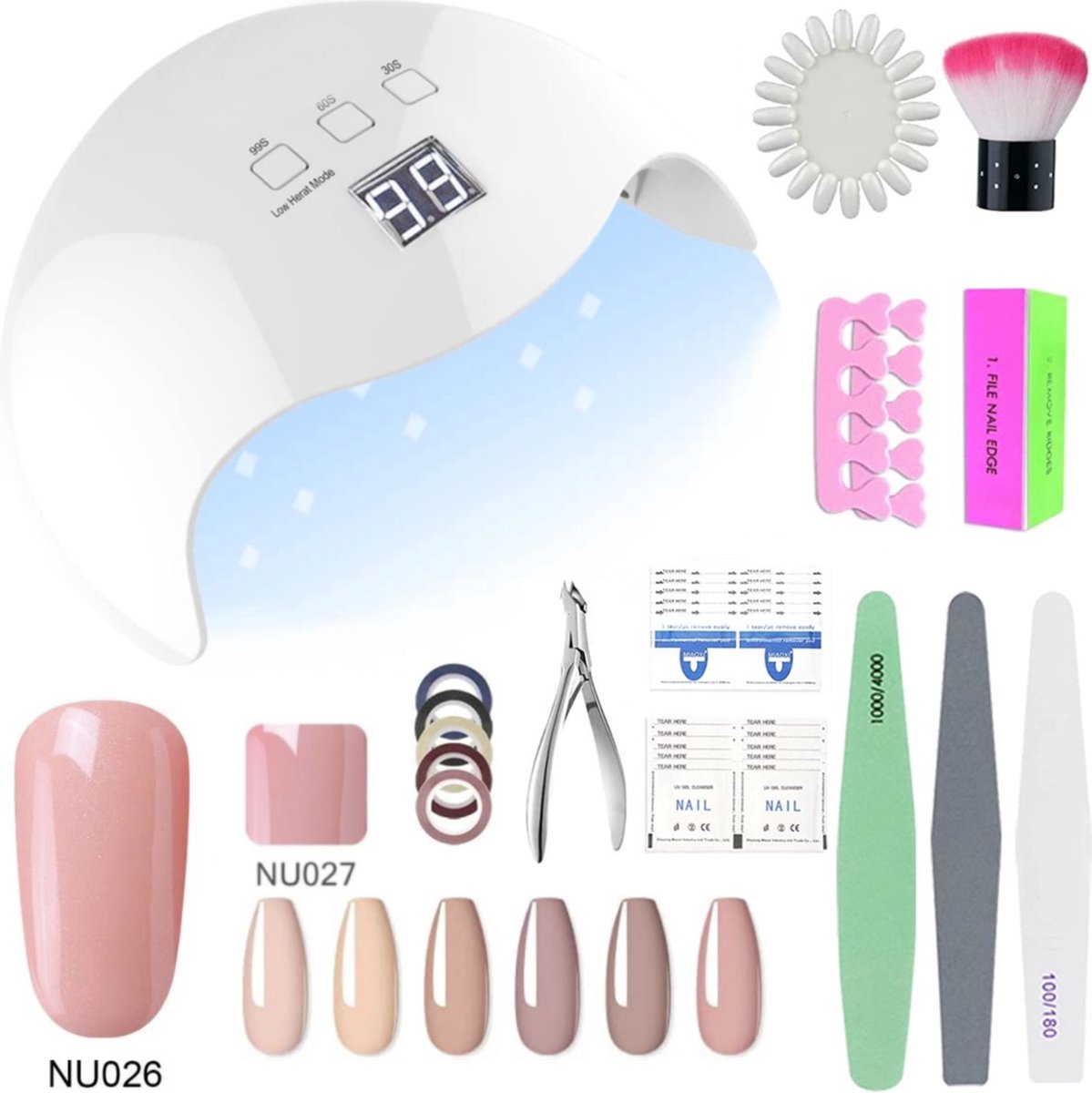 Gellak Starterspakket 6 kleuren UV lamp 48W Gellak Gel Nagellak Gellak Set