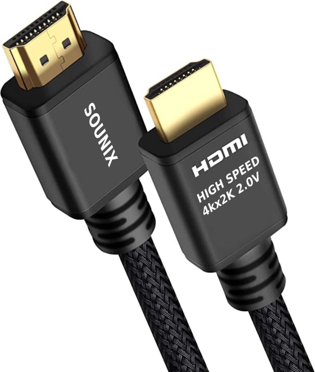 Câble HDMI 2.0 4K 60Hz Mâle/Mâle Plaqué or Longueur 0,5m