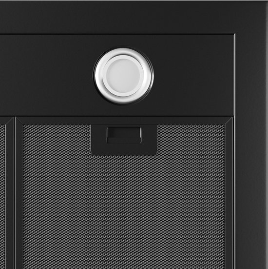 Inventum AKB9005ZWA platte wandschouw afzuigkap 90 cm - Afzuigcapaciteit 645 m3/h - Geschikt voor open keuken - 3 standen - Ledspots - Luchtafvoer en recirculatie - Zwart