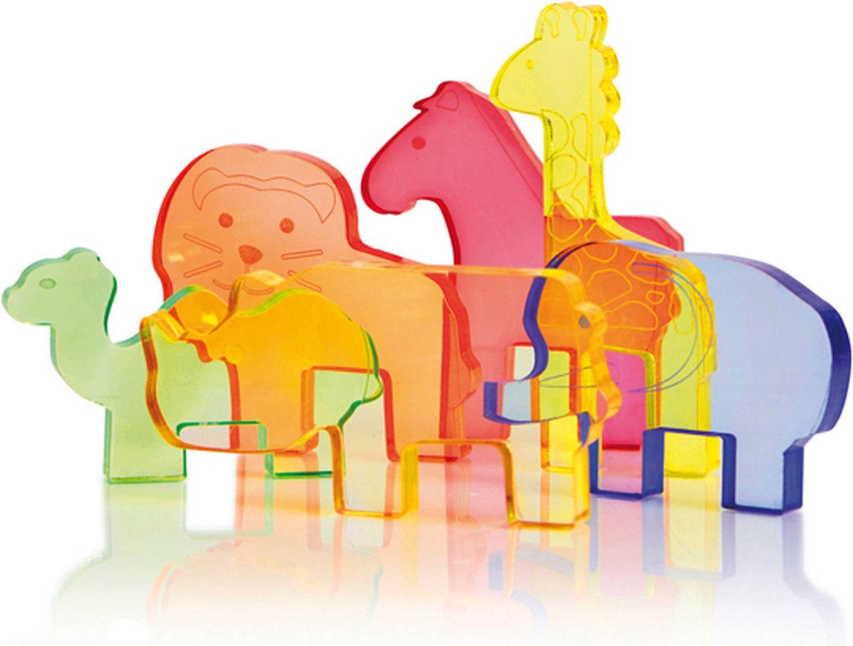 Eduplay acryl wilde dieren speelgoed set van 6 - educatief speelgoed.