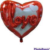 Rode Grote 3D Hart Love Folieballon