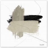 Poster / Papier - Reproduktie / Kunstwerk / Kunst / Abstract / - Wit / zwart / bruin / taupe - 120 x 120 cm