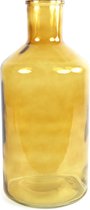 Countryfield Bloemenvaas - goudgeel - doorzichtig glas - XXL fles - D24 x H51 cm