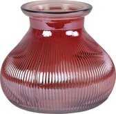 Decostar Flower vase - rose foncé / verre transparent - H12 x D15 cm - vase