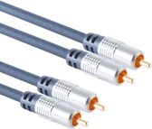 Stereo Tulp Kabel - Premium - Verguld - 1 meter - Blauw