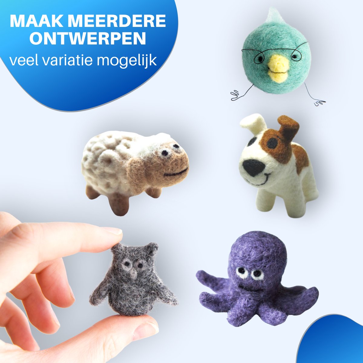JT Products Naaldvilten Starterset Met 25 Kleuren 125 Gram Viltwol - 5 Gram Wol per Kleur + 50 Tools - 70 Stuks - Needle Felting Pakket - Knutselen Voor Beginners & Gevorderde - 7 Viltnaalden Vilten - Naald Vilt Kado - Knutsel Naaldvilt Cadeautjes — afbeelding 3