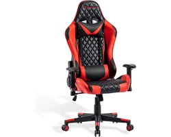Seven Comfort - Game Stoel - Gaming Stoel - Gaming Chair - Zwart - Bureaustoel Met Nekkussen & Verstelbaar Rugkussen - Instelbare Zithoogte