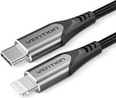 Vention Hoogwaardige Kwaliteit iPhone kabel USB 2.0 C (Type C) NAAR LIGHTNING MFI CERTIFICAAT OPLAADKABEL 2 m Zwart
