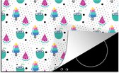 KitchenYeah® Inductie beschermer 77x51 cm - Patroon - IJs - Watermeloen - Kookplaataccessoires - Afdekplaat voor kookplaat - Inductiebeschermer - Inductiemat - Inductieplaat mat