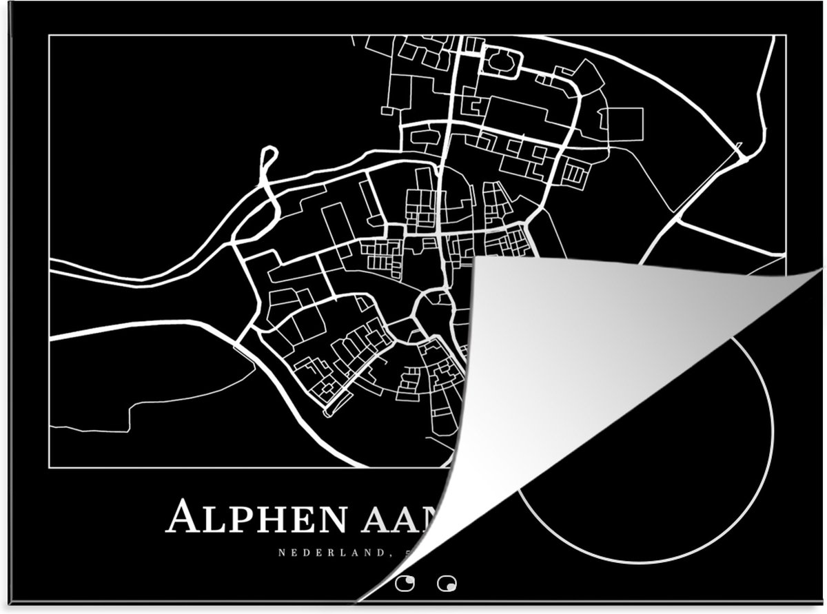 Inductie beschermer - Inductie Mat - Kookplaat beschermer - Kaart - Stadskaart - Alphen aan den Rijn - Plattegrond - Inductie beschermer - Inductie Mat - Kookplaat Beschermer - 57.6x51.6 cm - Afdekplaat inductie - Inductiebeschermer