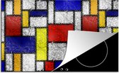 KitchenYeah® Inductie beschermer 77x51 cm - Patronen - Mondriaan - Kunst - Kookplaataccessoires - Afdekplaat voor kookplaat - Inductiebeschermer - Inductiemat - Inductieplaat mat