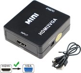 Techvavo® HDMI naar VGA Converter - HDMI naar VGA Adapter - 1080p Full HD (50/60 Hz) - Video Kabel Adapter - Zwart