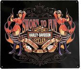 Harley-Davidson Sworn To Fun Babes Metalen Bord - 38 x 33cm