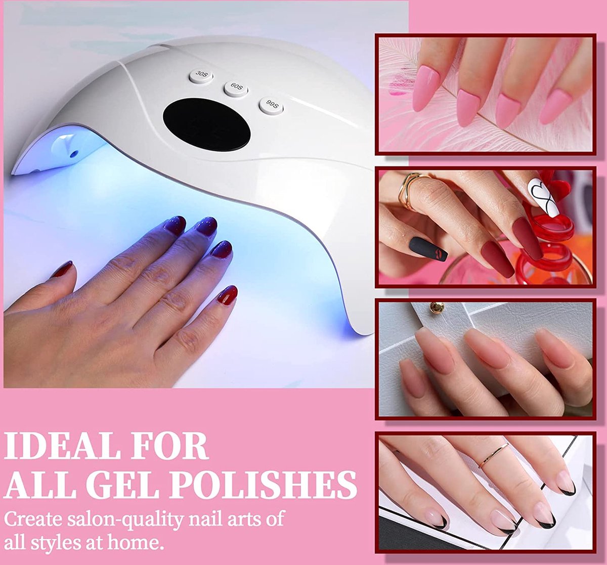 Gellak Starterspakket 6 kleuren UV lamp 48W Gellak Gel Nagellak Gellak Set
