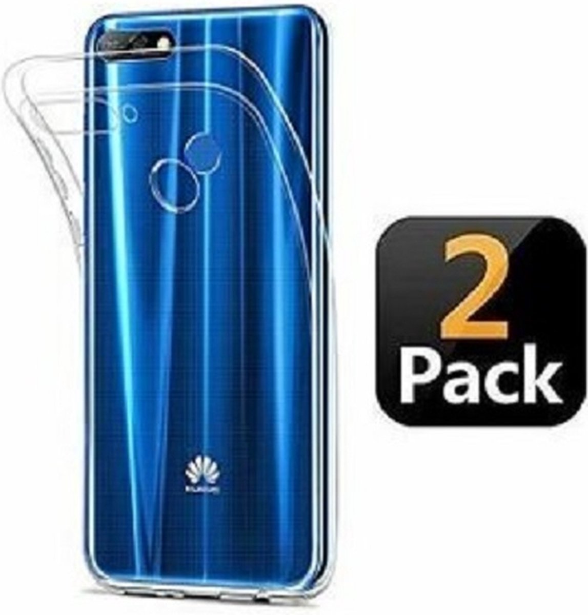 Huawei Y7 2018 Hoesje TPU Siliconen Transparant 2x