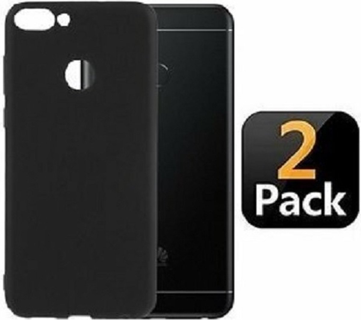 Huawei P Smart Hoesje TPU Siliconen Zwart 2x