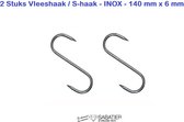 S-HAAK / VLEESHAAK - 140 X 6 - INOX - RVS - MADE BY SABATIER - SLAGERSHAAK - HORECA KWALITEIT