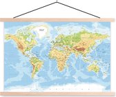 Affiche scolaire - Wereldkaart - Géographie - Atlas - 120x80 cm - Lattes vierges