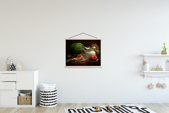 Porte-affiche avec affiche - Affiche scolaire - Nature morte - Melon - Fruit - 60x45 cm - lattes vierges