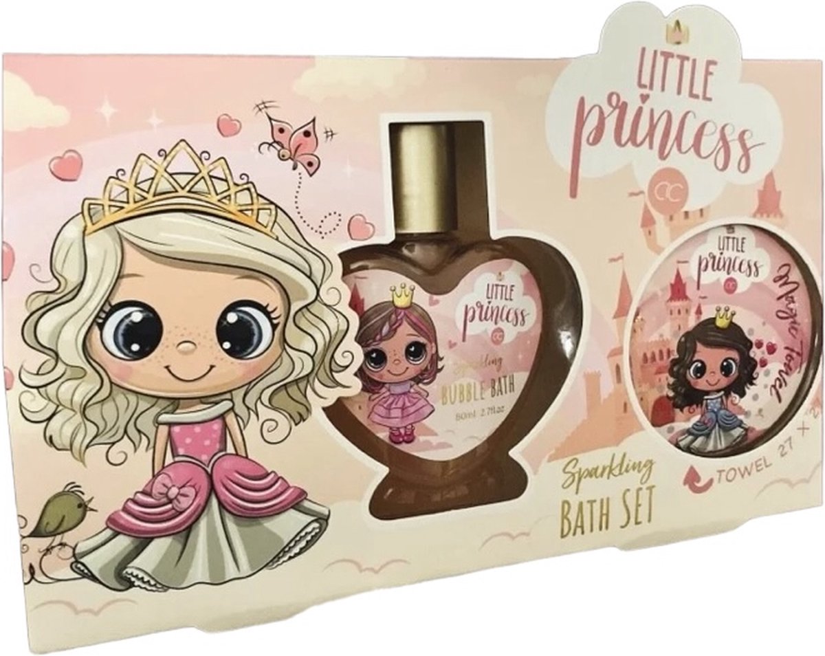 Little princess, cadeauset, sparkling badschuim, toverhanddoek