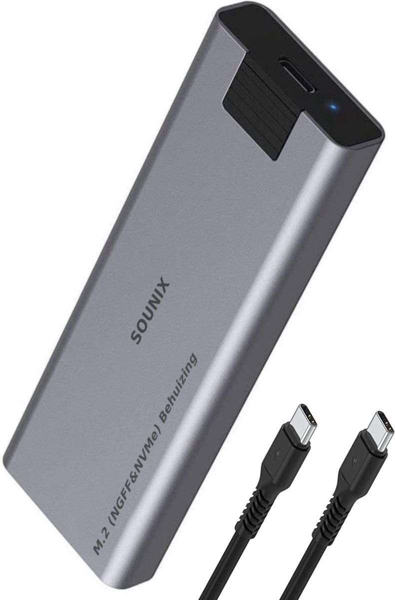 Sounix M.2 (NGFF&NVMe) 2 IN 1 Behuizing - 10Gbps - Externe USB-C SSD behuizing - Aluminum