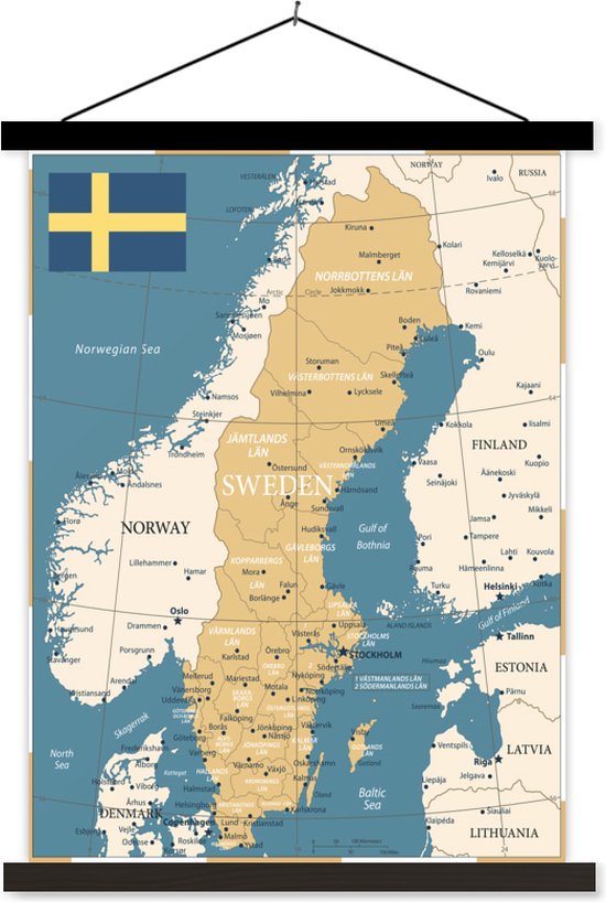 posterhanger-incl-poster-60x80-cm-schoolplaat-kaart-en-vlag-van
