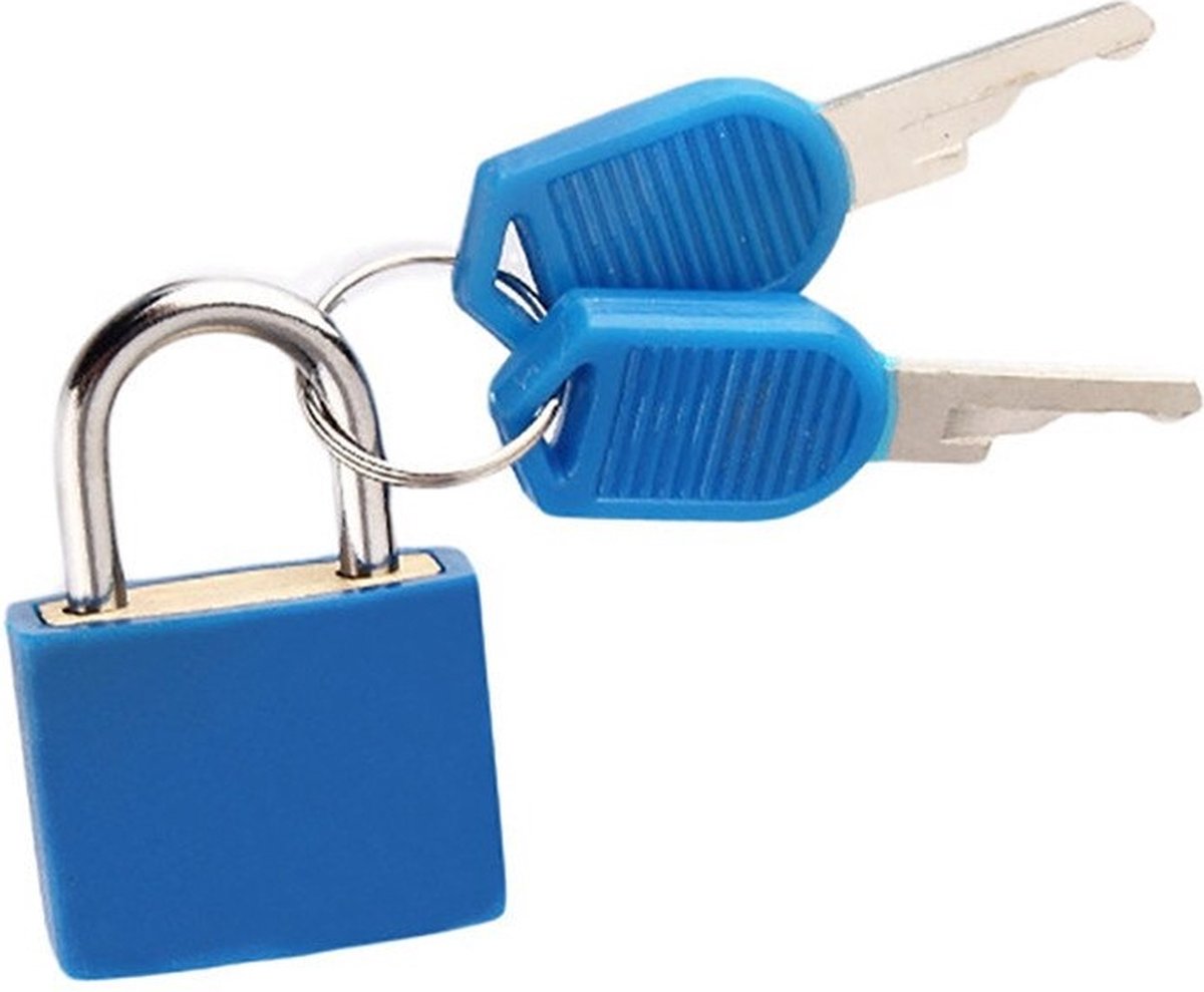 2 Stuks Hangslotje met Sleutel - Donkerblauw - Slotje kluisje, locker, rugzak & tas – Donkerblauwe hangsloten – Inclusief sleutels – kluisjes, lockers, rugzakken en tassen – Veilig en handig – Set van 2 – Sterke slotjes