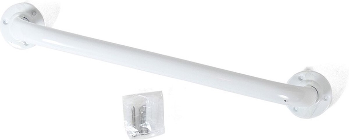 Gerimport - Badkamer/douche wandbeugel handgreep metaal wit 40 cm