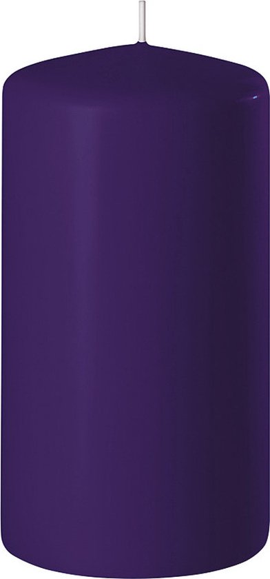 Cilinderkaars/stompkaars - paars - 6 x 8 cm - 27 branduren - Geurloze kaarsen