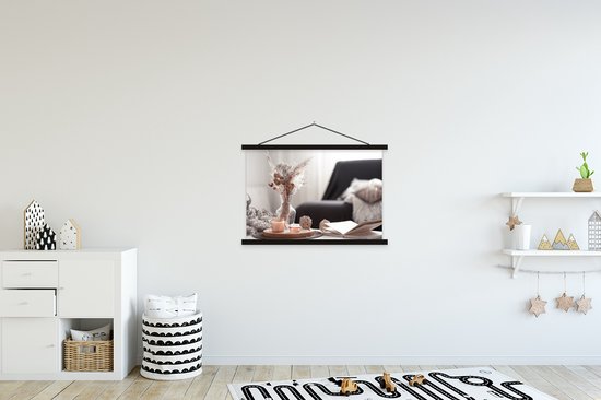 Porte-affiche avec affiche - Affiche scolaire - Nature morte - Couleurs - Décoration - 90x60 cm - Lattes noires