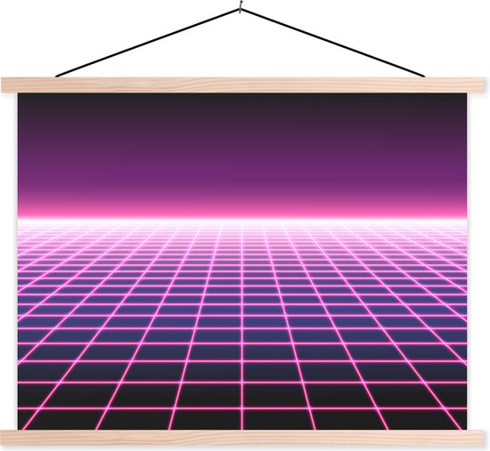 Affiche scolaire - Gaming - Rétro - Néon - 40x30 cm - Lattes vierges