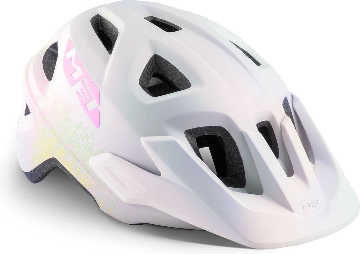MET Eldar Fietshelm Jongens & Meisjes - Fietshelm Kinderen - Unisize - Iridescent White Texture Matt