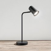 HOFTRONIC - Lampe de table Riga LED Zwart - GU10 - Inclinable et orientable - Moderne - Lampe de table de chevet Lampe de bureau - 1 cordon de 75 mètres Incl. Gradateur cordon (dimmable) - Lumière blanche lumière du jour 6000K (H: 421mm)