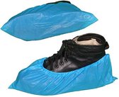 10x blauwe schoenhoesjes - Waterdicht - Universeel pasbaar schoenhoesje - Waterdichte regen overschoenen / overschoen - Schoenhoezen - Schoenovertrek wegwerp - Set schoenen hoesjes - One size