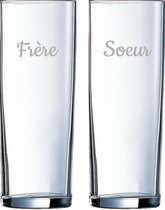 Longdrinkglas gegraveerd - 31cl - Frere & Soeur