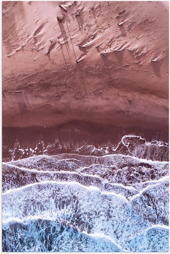 WallClassics - Poster (Mat) - Zee met Strand - 40x60 cm Foto op Posterpapier met een Matte look