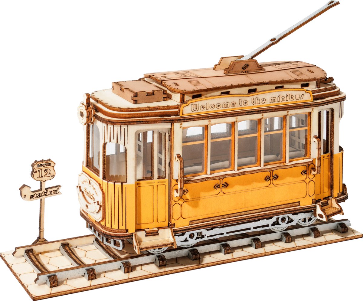 Robotime 3D Houten Puzzel - Tramcar - TG505 - 18x5,8x14cm