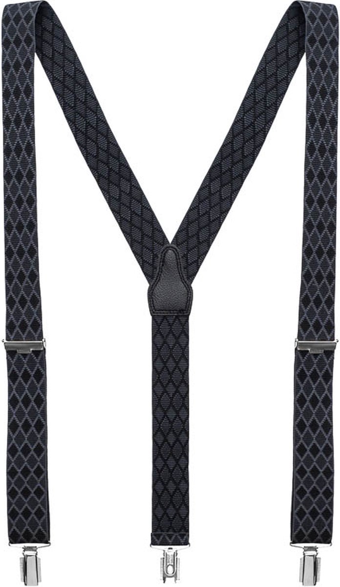 Daspartout zwarte bretels met grijs patroon