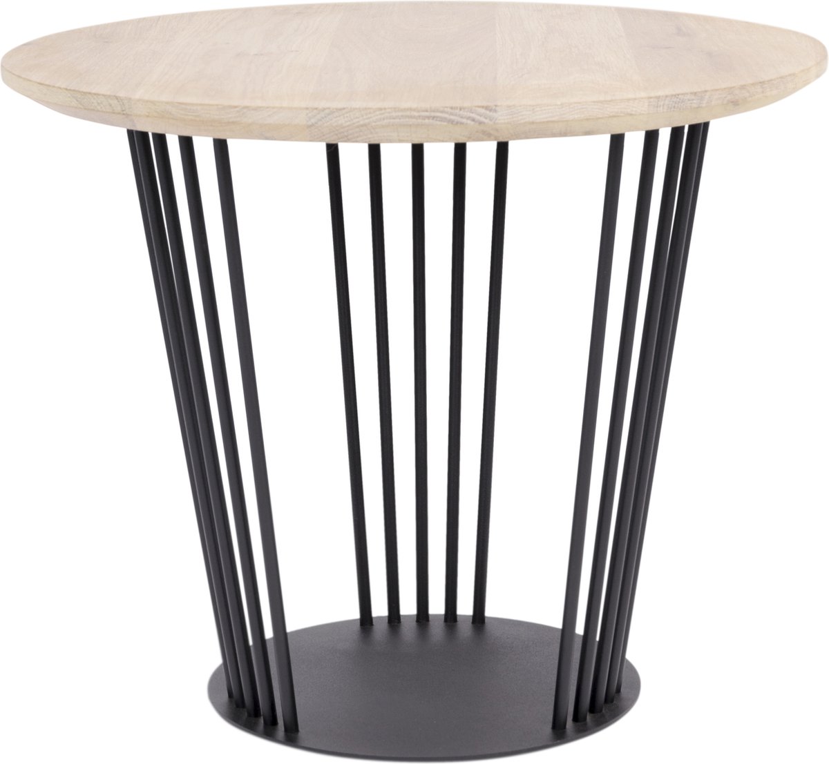 Torna Design Summer 2 - Bijzettafel - 45x45x37,5 cm - Zwart Staal/Eiken