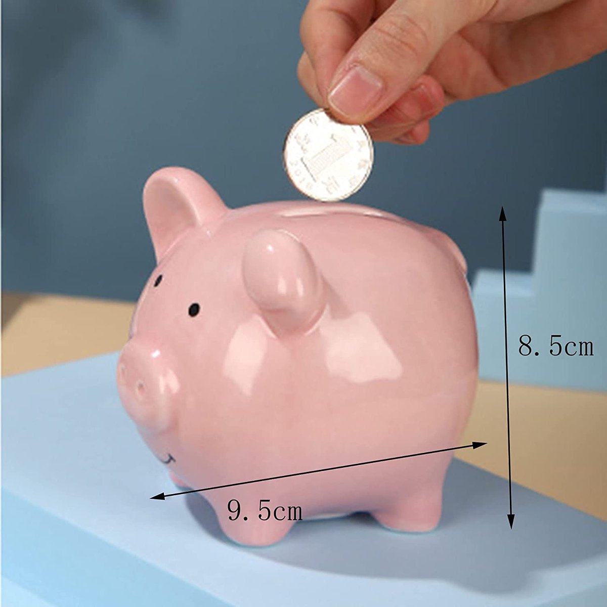 Tirelire Cochon En Céramique Auped - Décorative, Couvercle Bas, Idée Cadeau Enfants (Rose)